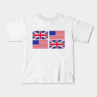 The American and United Kingdom Flag x2 Kids T-Shirt